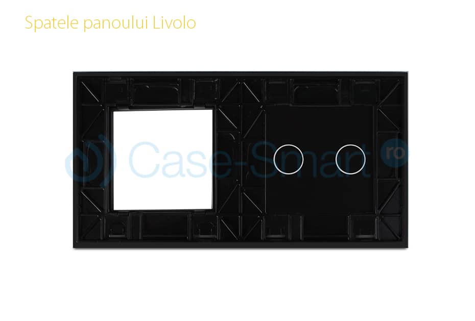 Panou intrerupator dublu cu touch + priza simpla Livolo din sticla — imaginea 2