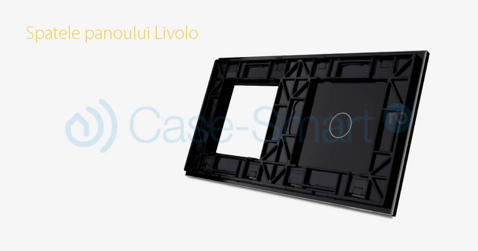 Panou intrerupator simplu cu touch si priza simpla Livolo din sticla — imaginea 3