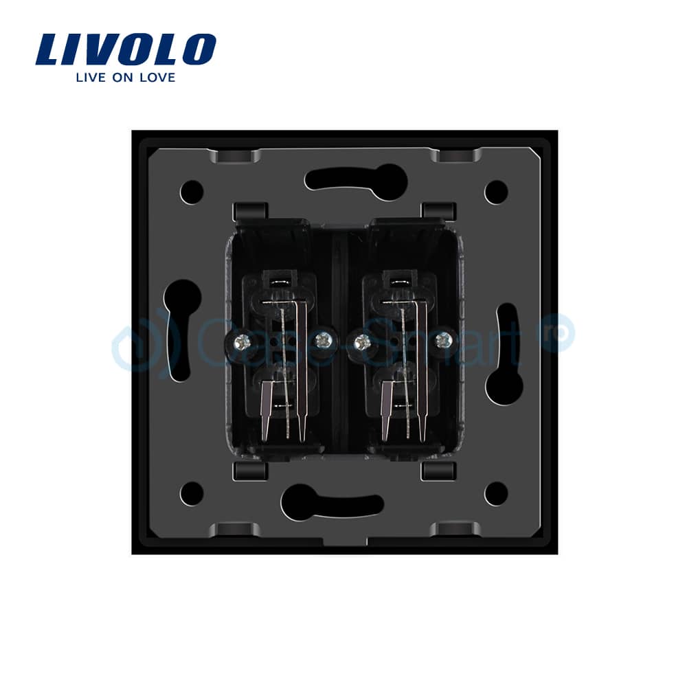 Priza dubla audio Livolo cu rama din sticla — imaginea 4