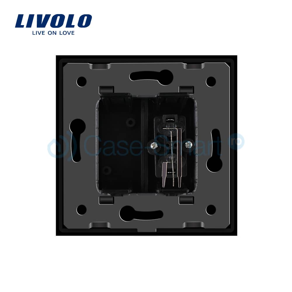 Priza simpla audio Livolo cu rama din sticla — imaginea 3