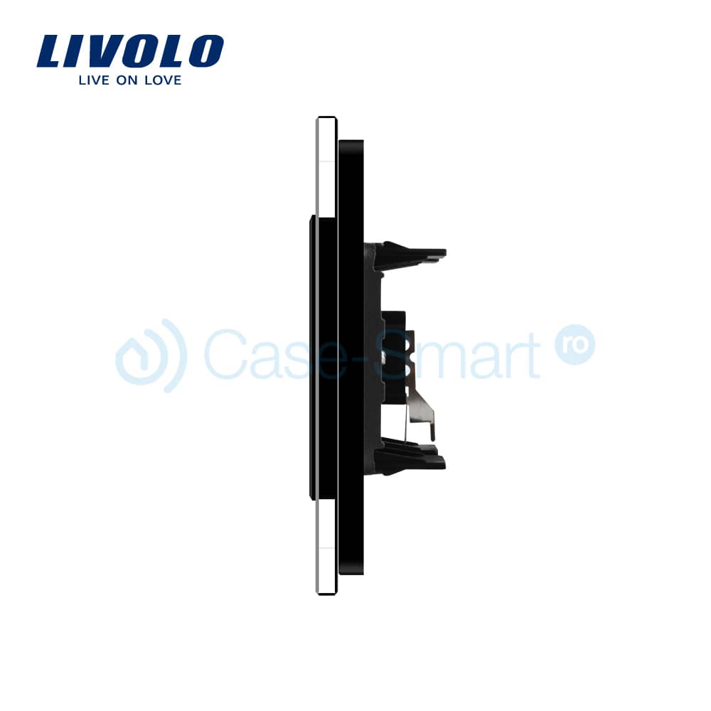 Priza simpla audio Livolo cu rama din sticla — imaginea 4