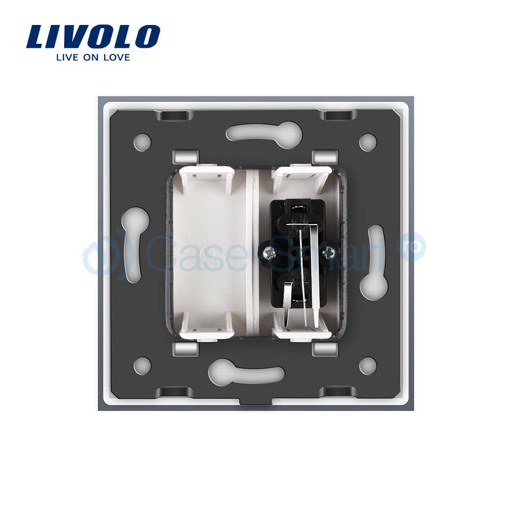 Priza simpla audio Livolo cu rama din sticla — imaginea 4