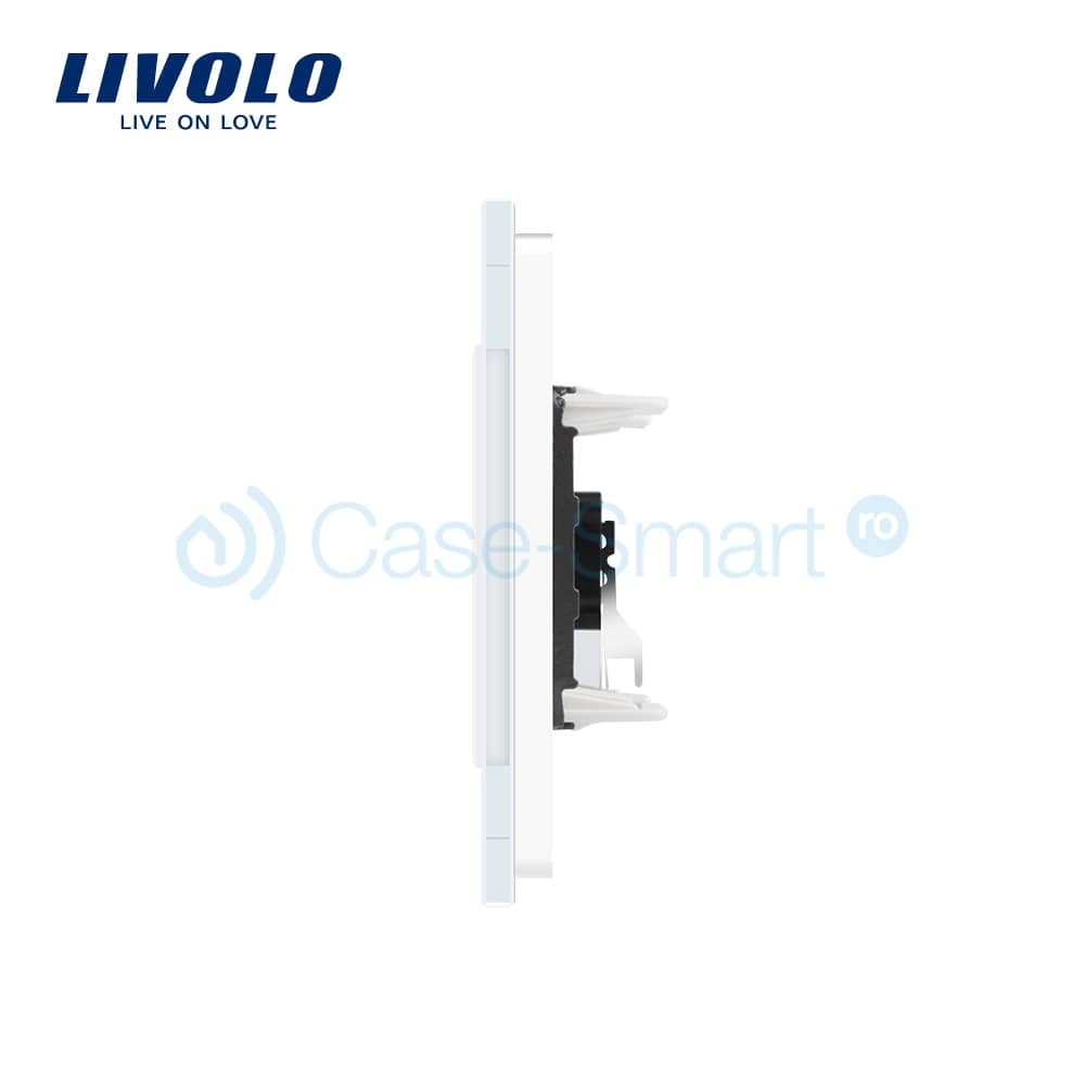 Priza simpla audio Livolo cu rama din sticla — imaginea 3