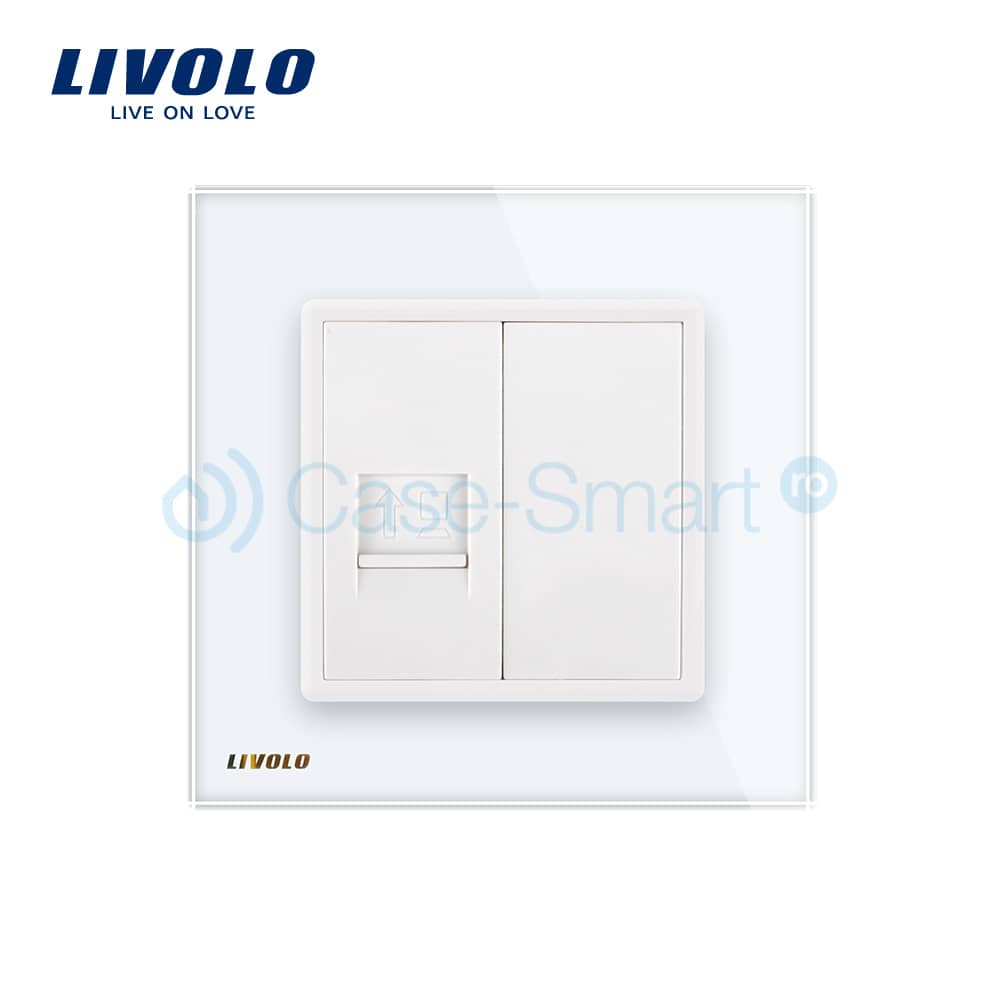 Priza internet Livolo cu rama din sticla — imaginea 3