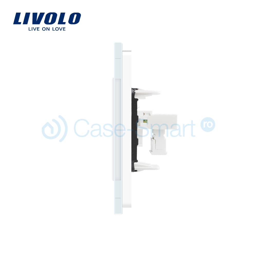 Priza simpla Telefon Livolo cu rama din sticla — imaginea 4
