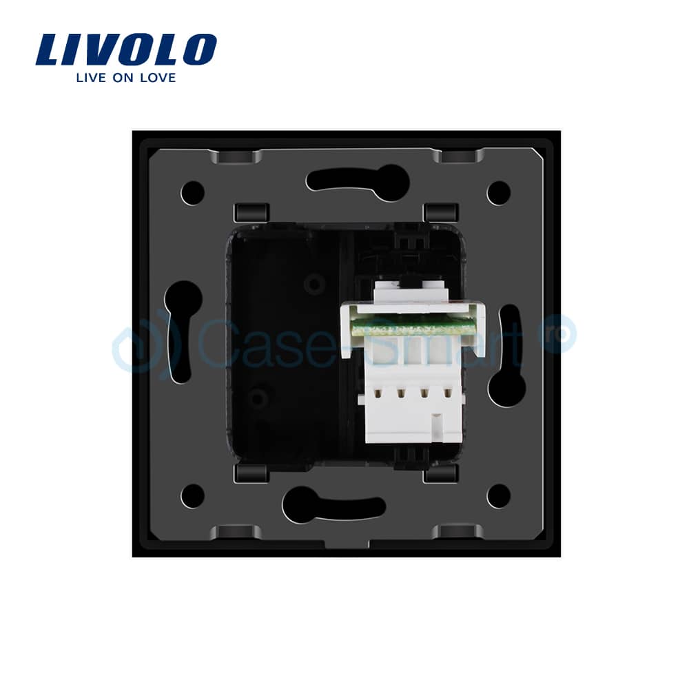 Priza simpla Telefon Livolo cu rama din sticla — imaginea 3