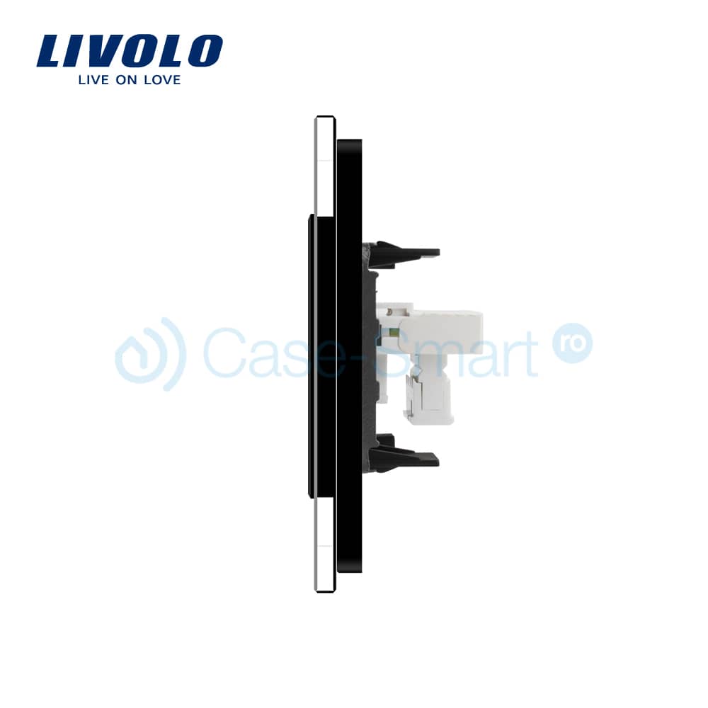 Priza simpla Telefon Livolo cu rama din sticla — imaginea 4