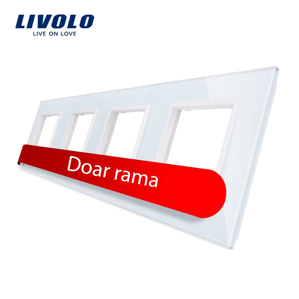 Rama priza cvadrupla Livolo din sticla — imaginea 1