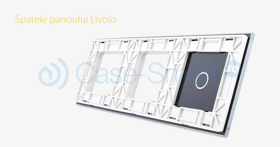 Panou intrerupator simplu cu touch si 2 prize Livolo din sticla — imaginea 4