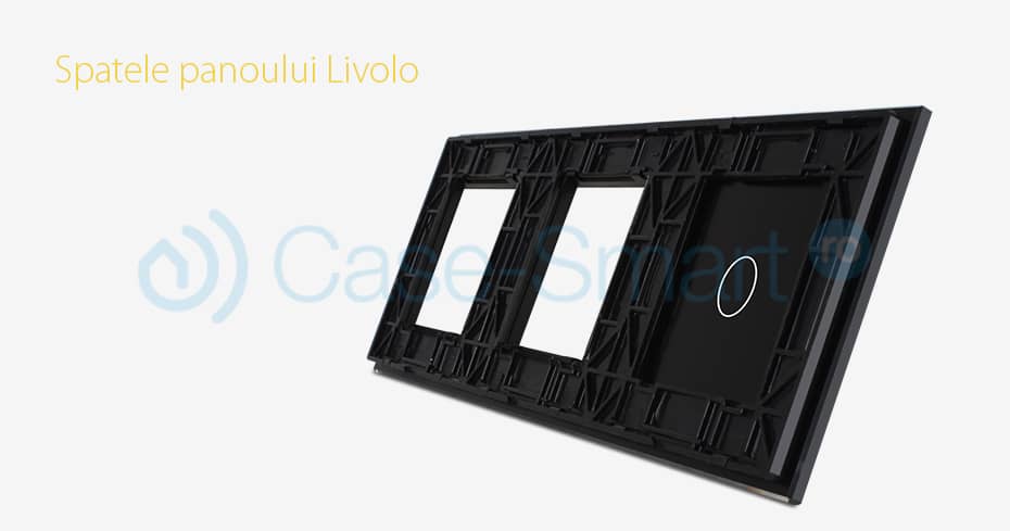 Panou intrerupator simplu cu touch si 2 prize Livolo din sticla — imaginea 4