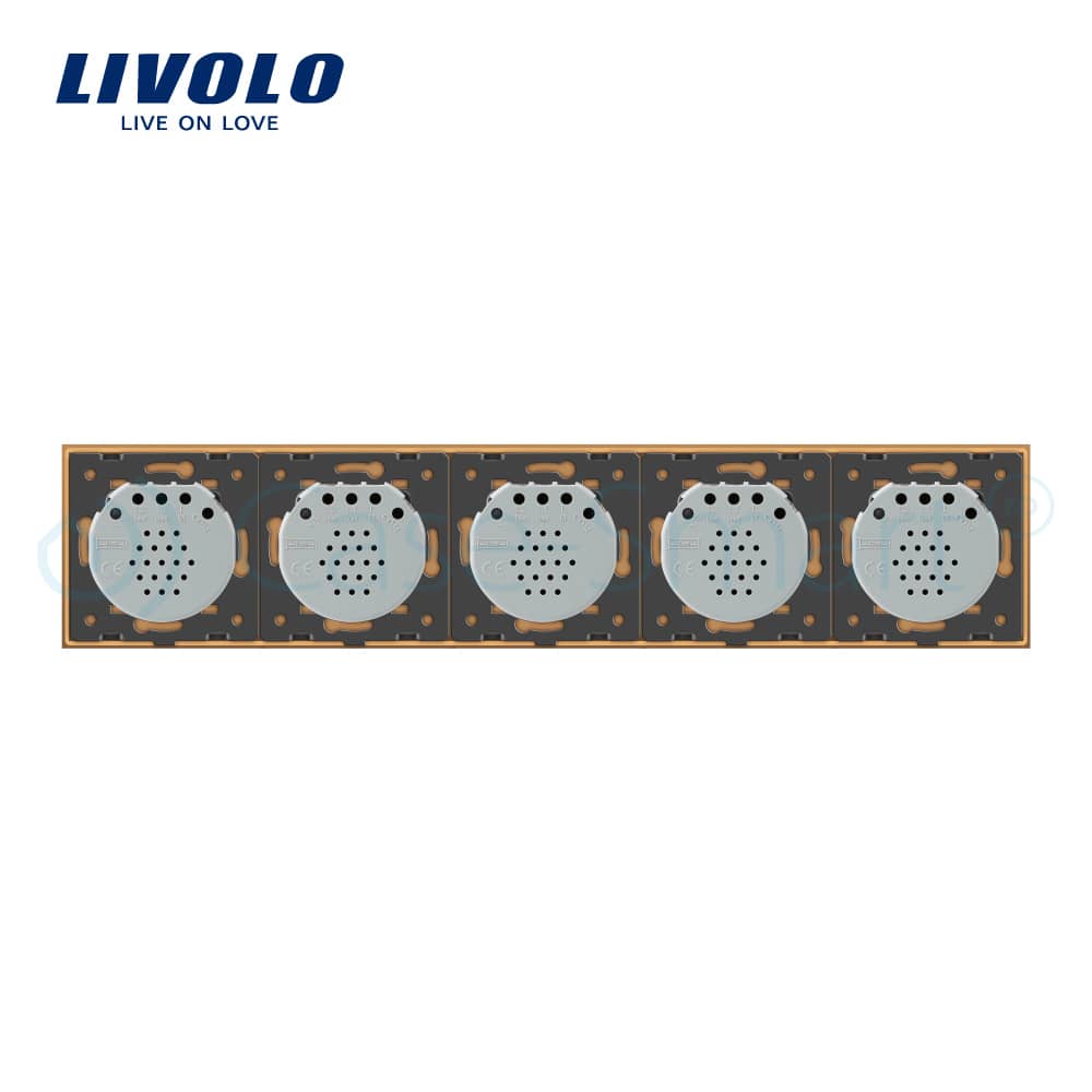 Intrerupator LIVOLO cu touch din sticla cu 5 intrerupatoare simple — imaginea 3