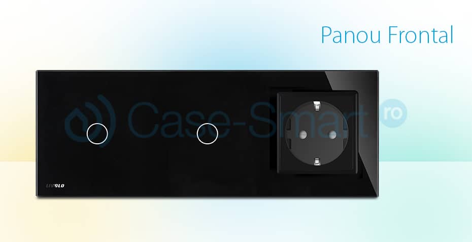 Intrerupator LIVOLO simplu+simplu cu touch si priza din sticla — imaginea 2