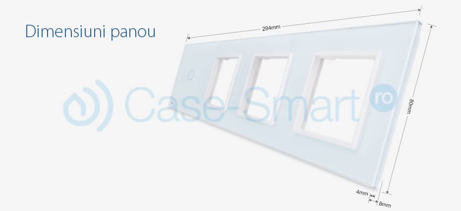 Rama intrerupator cu touch simplu+priza tripla LIVOLO din sticla — imaginea 2