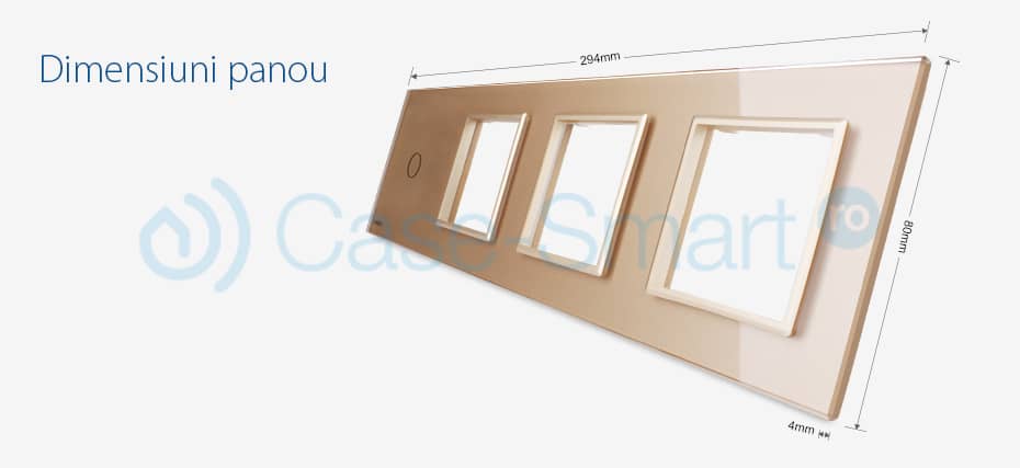 Rama intrerupator cu touch simplu+priza tripla LIVOLO din sticla — imaginea 3