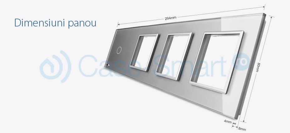 Rama intrerupator cu touch simplu+priza tripla LIVOLO din sticla — imaginea 3