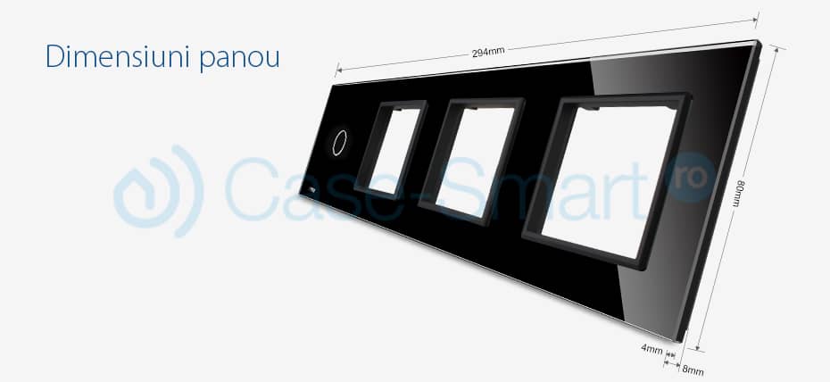Rama intrerupator cu touch simplu+priza tripla LIVOLO din sticla — imaginea 2