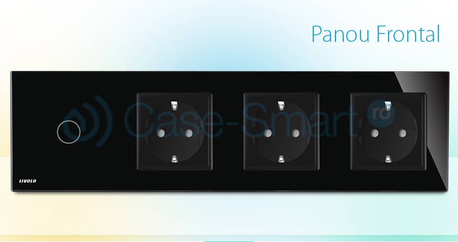 Intrerupator simplu + Priza tripla LIVOLO cu touch din sticla — imaginea 2