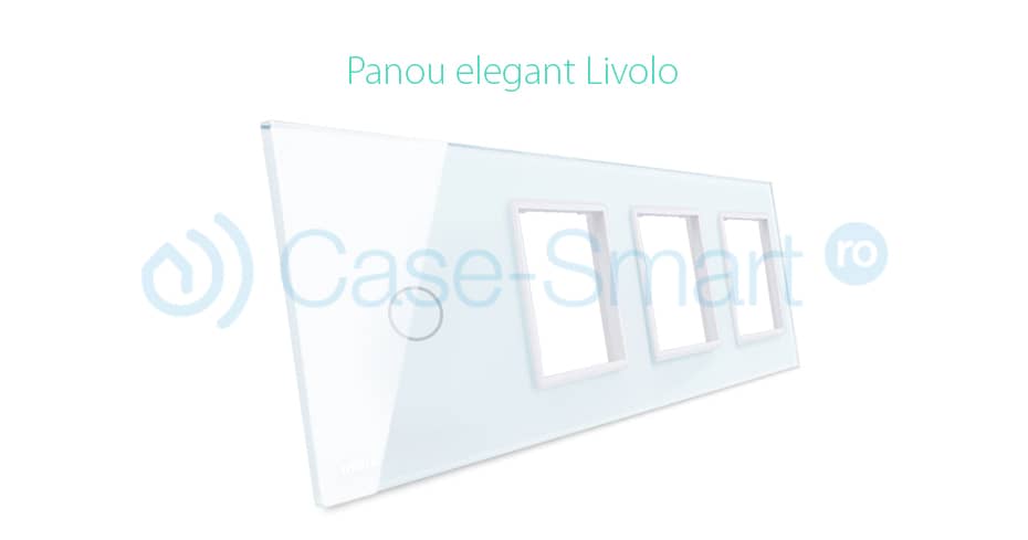 Rama intrerupator cu touch simplu+priza tripla LIVOLO din sticla — imaginea 4