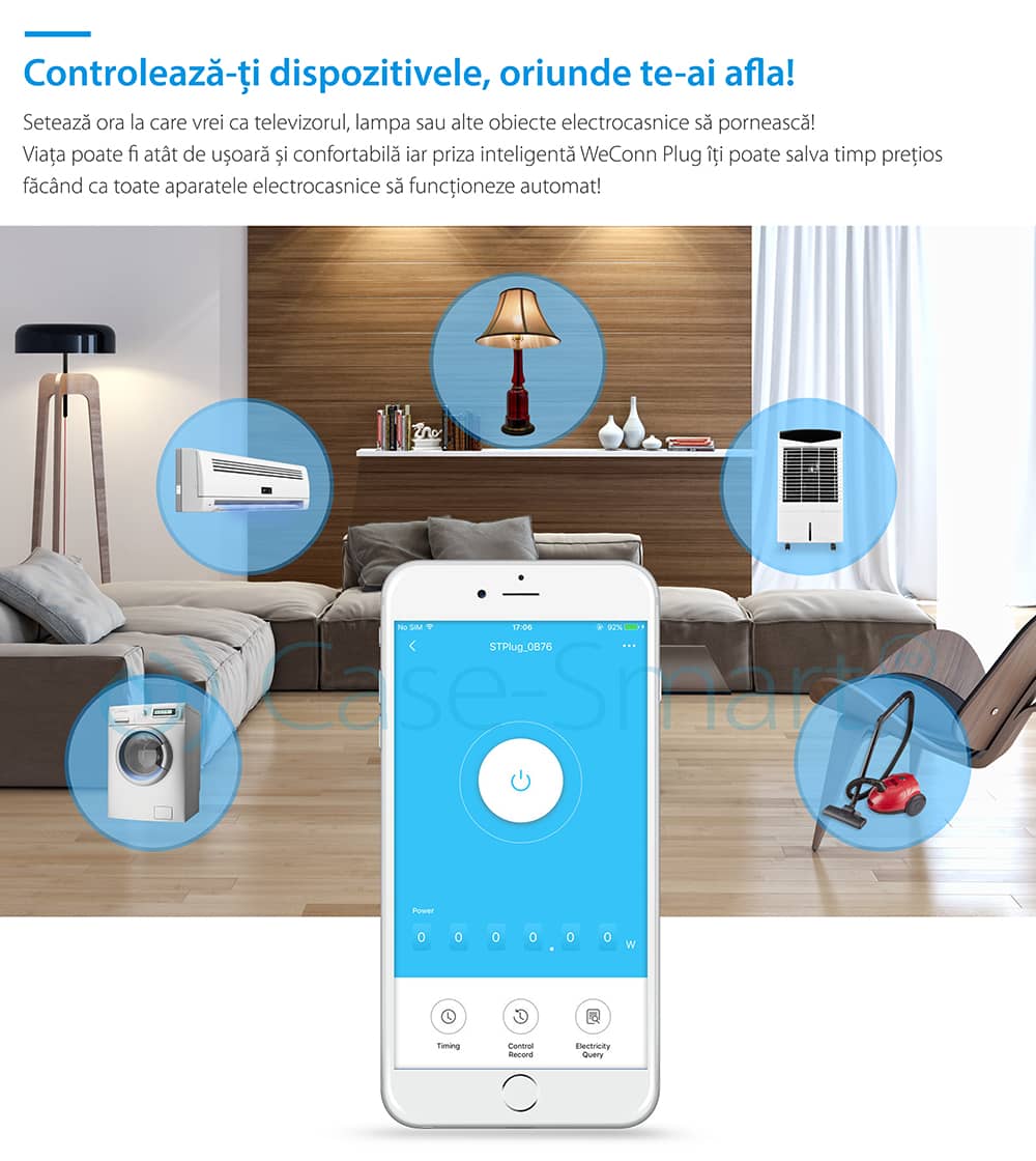 Priza inteligenta RedSun RS-SC71, monitorizare de energie, compatibil Alexa, Control de pe telefonul mobil — imaginea 5