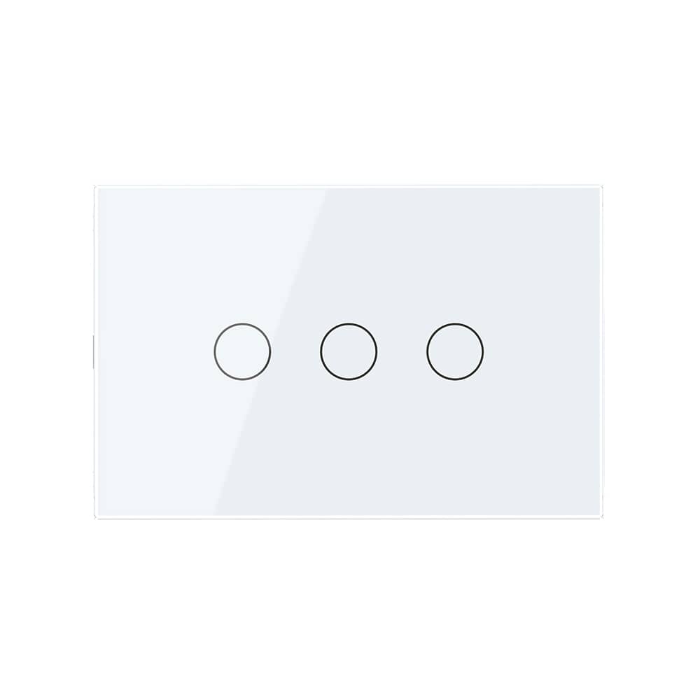 Intrerupator triplu cap scara / cruce cu touch Livolo din sticla, standard italian - Serie noua — imaginea 2