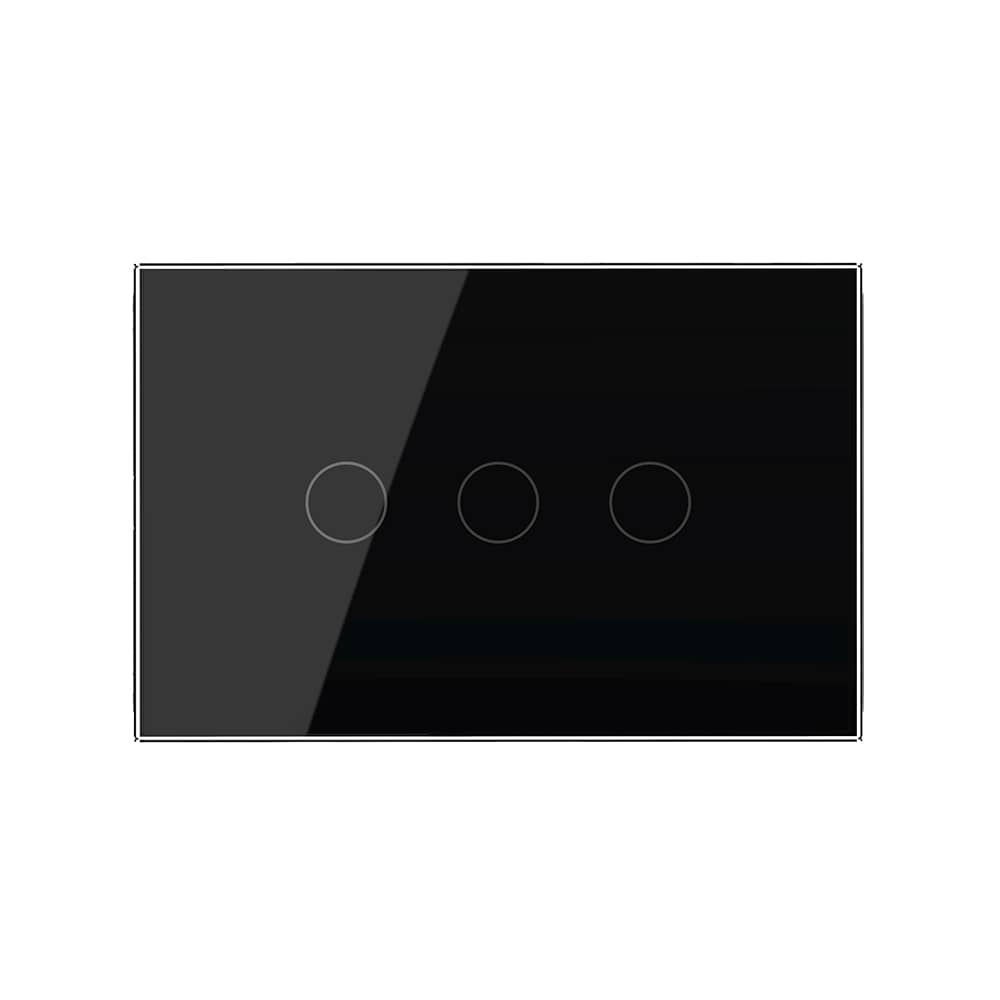 Intrerupator triplu cap scara / cruce cu touch Livolo din sticla, standard italian - Serie noua — imaginea 2