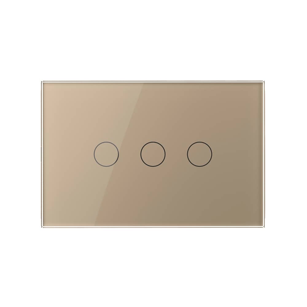 Intrerupator triplu cap scara / cruce cu touch Livolo din sticla, standard italian - Serie noua — imaginea 2