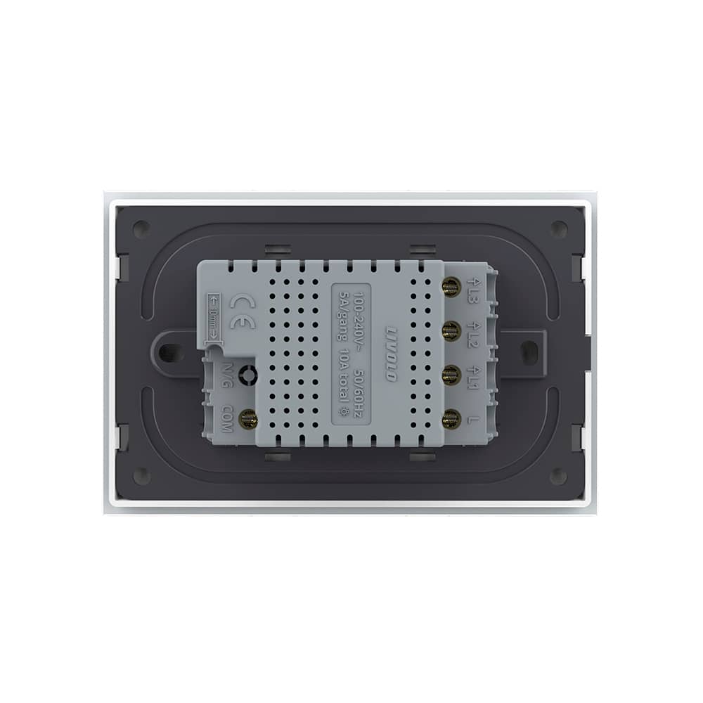 Intrerupator triplu cap scara / cruce cu touch Livolo din sticla, standard italian - Serie noua — imaginea 4
