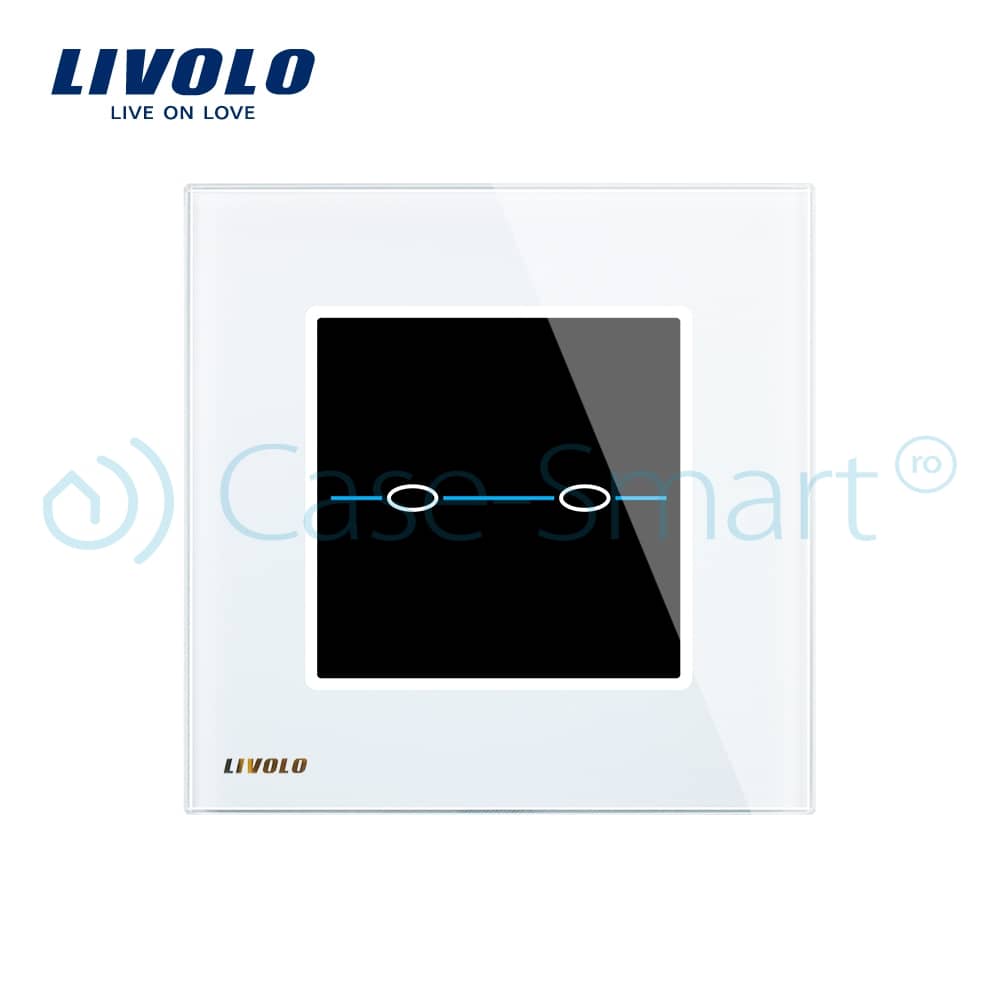 Panou intrerupator dublu cu touch Livolo din sticla - Seria R — imaginea 2