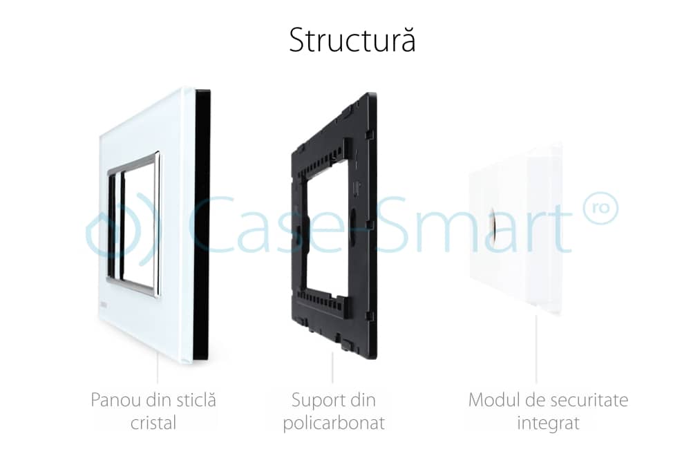 Priza cu mufa pentru microfon Livolo cu rama din sticla - standard italian — imaginea 2
