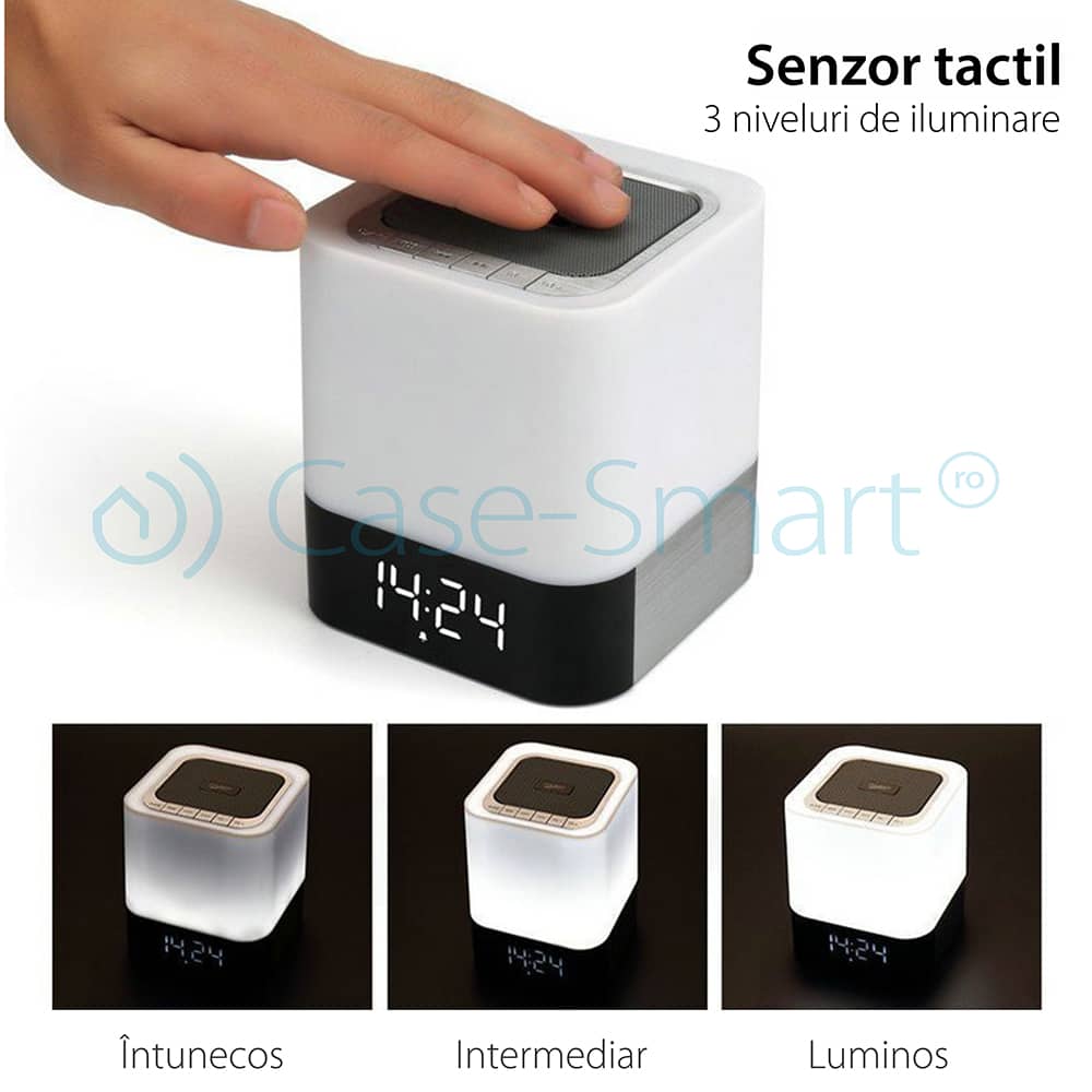 Boxa portabila si lampa Red Sun DY-28 cu touch, ceas alarma si Bluetooth — imaginea 4