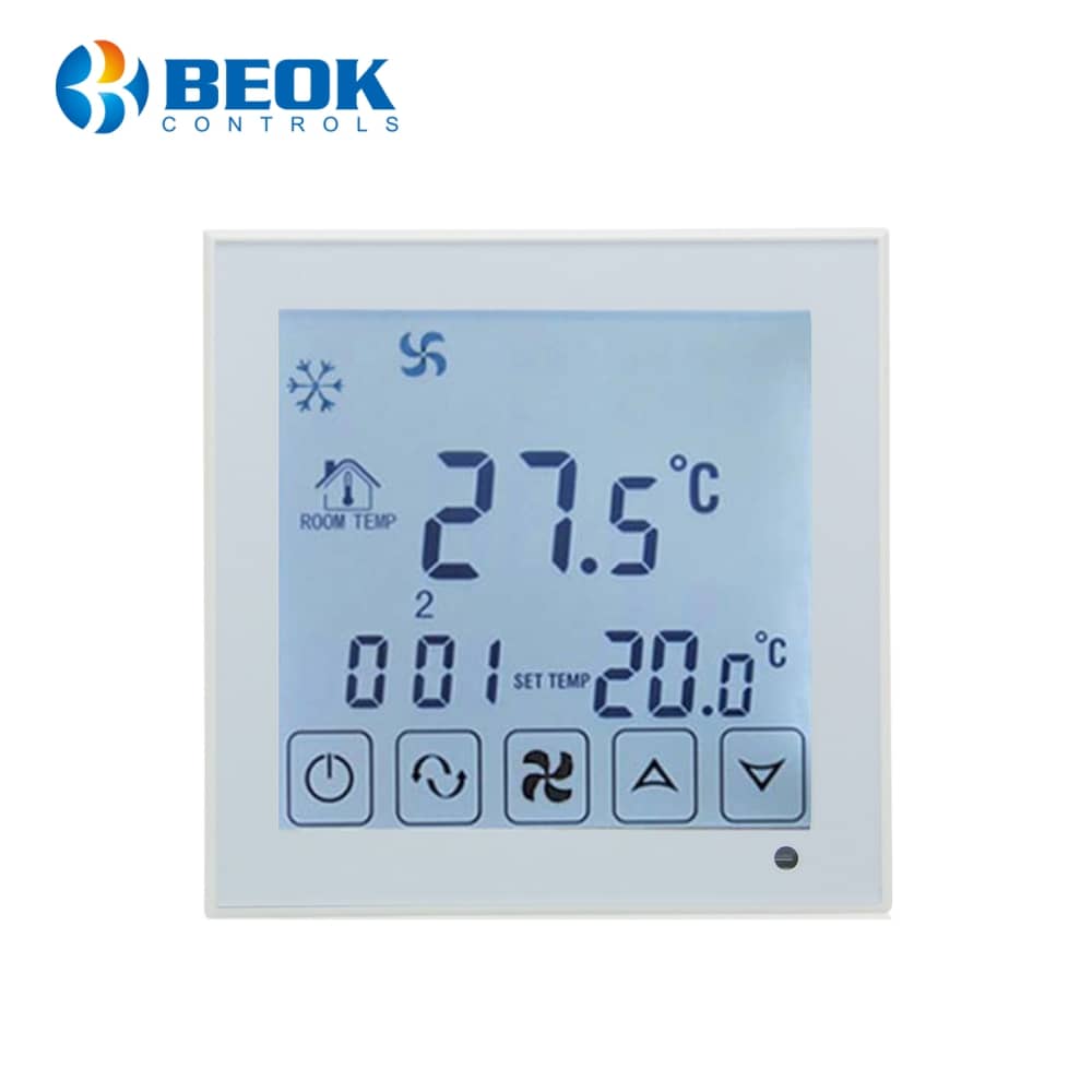 Termostat cu fir pentru aer conditionat BeOk TDS23WiFi-AC, Aplicatia mobila Smart Life, Compatibil cu sisteme HVAC — imaginea 1