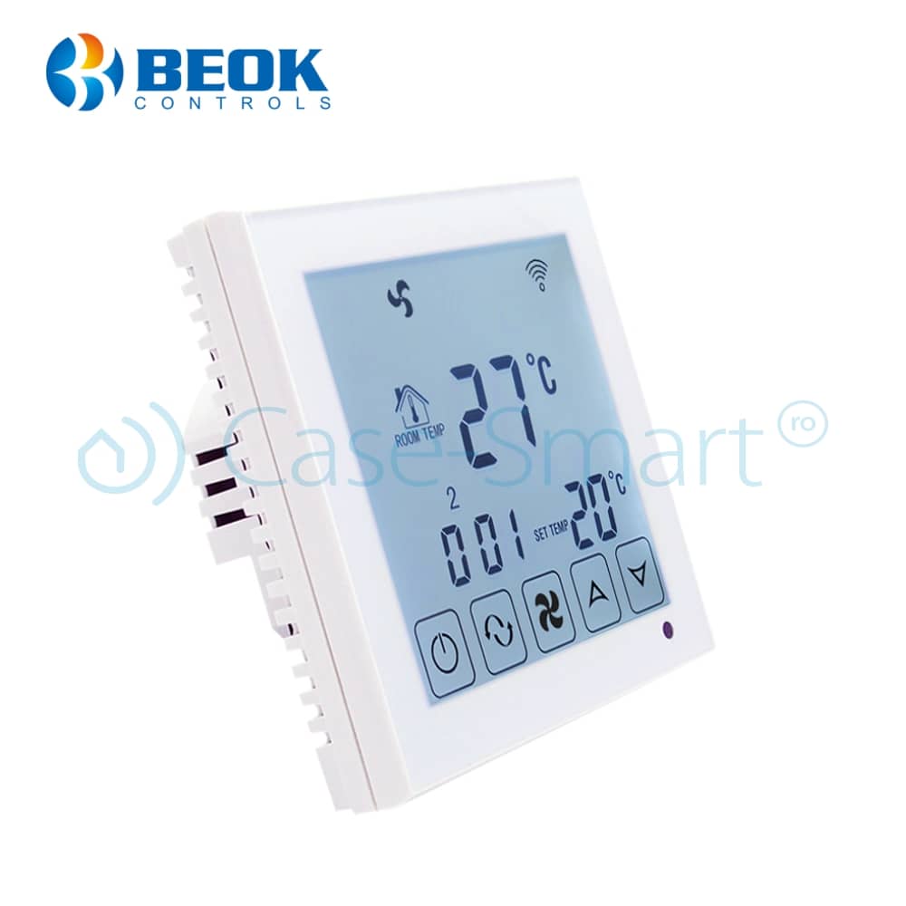 Termostat cu fir pentru aer conditionat BeOk TDS23WiFi-AC, Aplicatia mobila Smart Life, Compatibil cu sisteme HVAC — imaginea 2