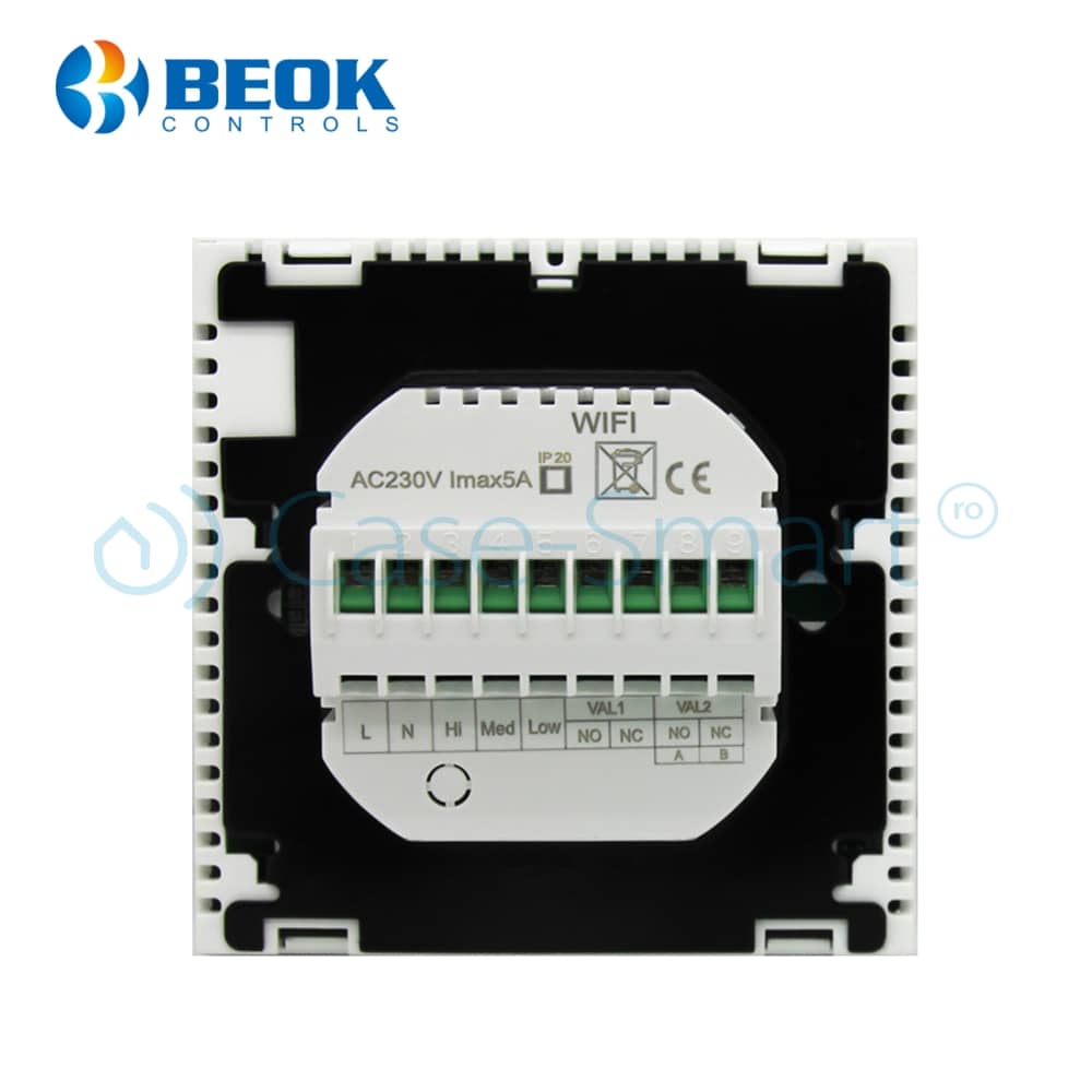 Termostat cu fir pentru aer conditionat BeOk TDS23WiFi-AC, Aplicatia mobila Smart Life, Compatibil cu sisteme HVAC — imaginea 4