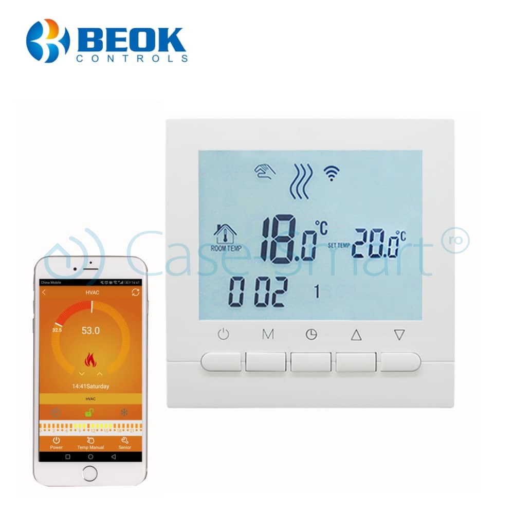 Termostat WiFi pentru centrala termica pe gaz si incalzire in pardoseala, Aplicatia mobila Smart Life, BeOk BOT-313WiFi — imaginea 6