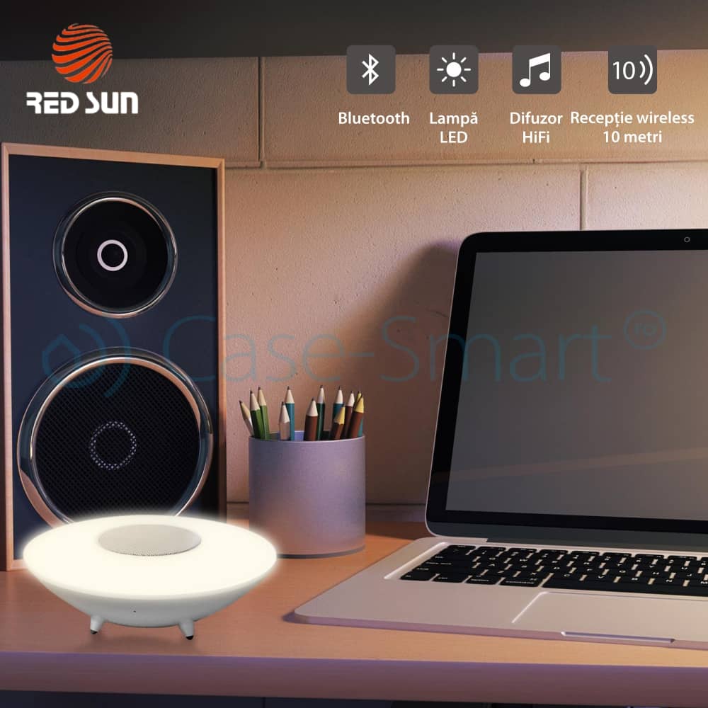 Boxa si lampa inteligenta ovala cu Bluetooth Red Sun RS-WBSL-X5 — imaginea 4