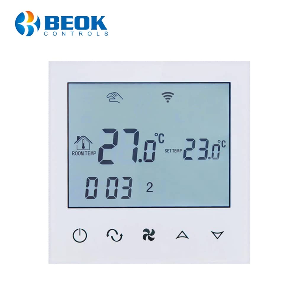 Termostat cu fir pentru aer conditionat BeOk TDS21WIFI-AC2, Control de pe telefonul mobil, Compatibil cu sisteme HVAC — imaginea 1