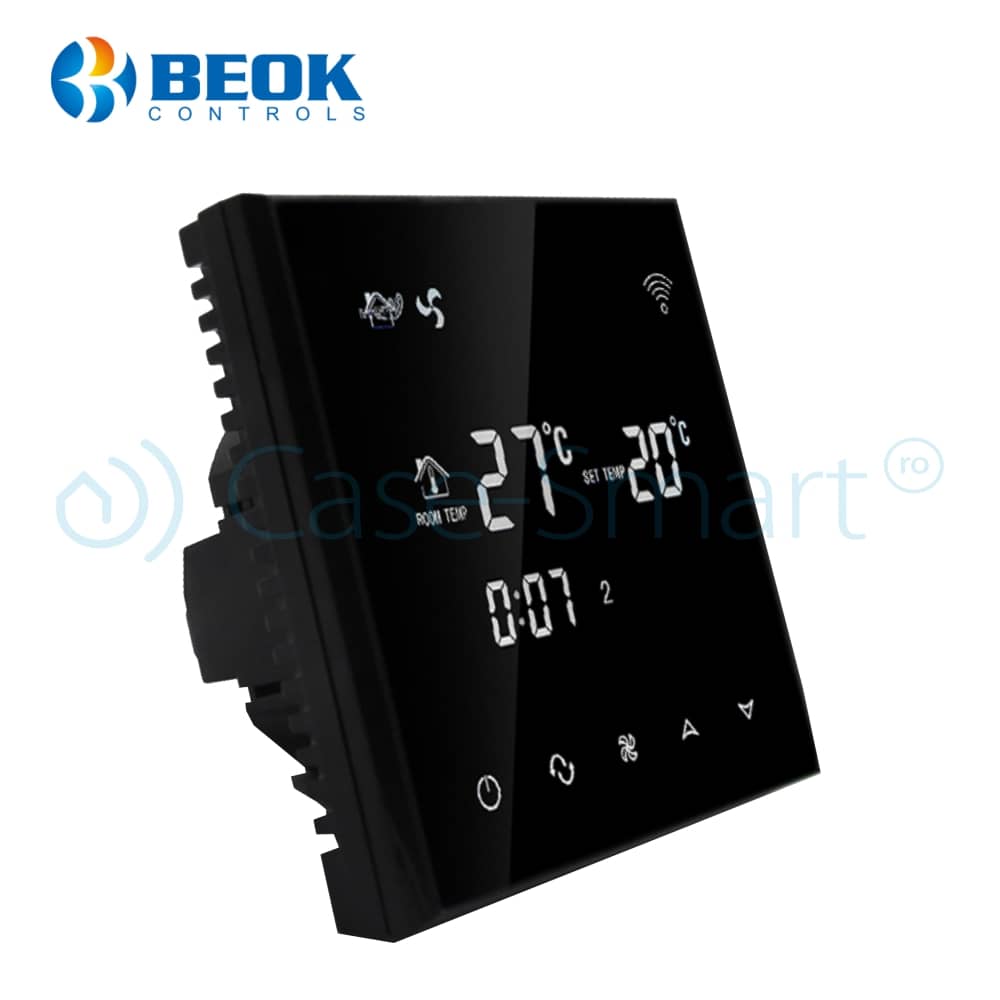 Termostat cu fir pentru aer conditionat BeOk TGT70WIFI-AC2, Aplicatia mobila Smart Life, Compatibil cu sisteme HVAC — imaginea 2