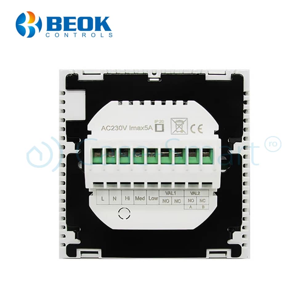 Termostat cu fir pentru aer conditionat BeOk TDS21WIFI-AC2, Control de pe telefonul mobil, Compatibil cu sisteme HVAC — imaginea 3