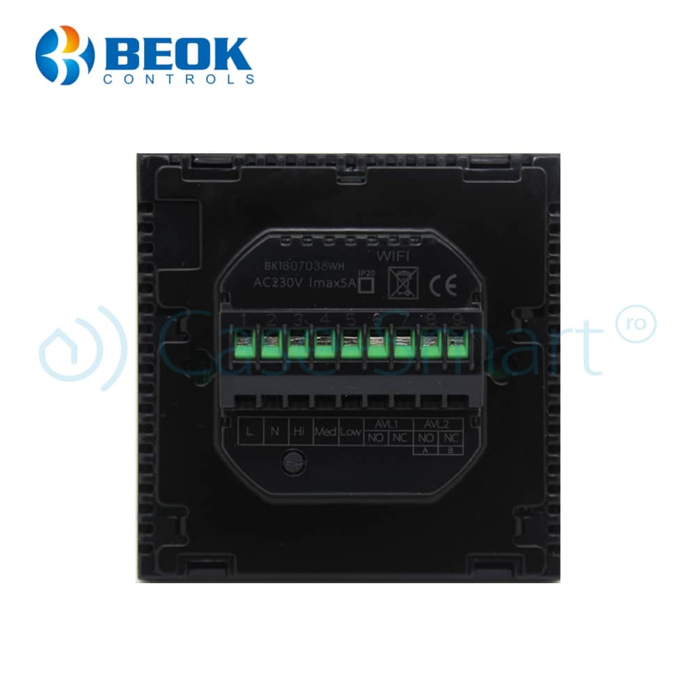 Termostat cu fir pentru aer conditionat BeOk TGT70WIFI-AC2, Aplicatia mobila Smart Life, Compatibil cu sisteme HVAC — imaginea 3