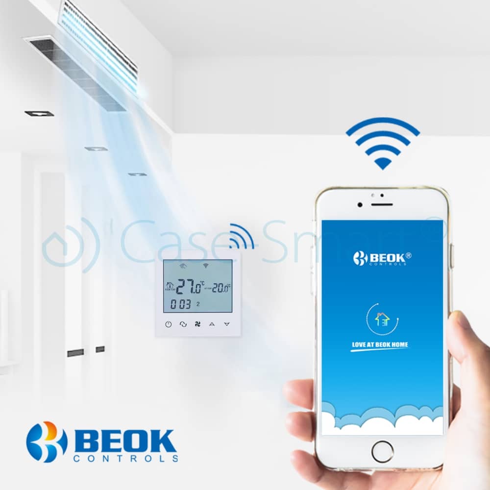 Termostat cu fir pentru aer conditionat BeOk TDS21WIFI-AC2, Control de pe telefonul mobil, Compatibil cu sisteme HVAC — imaginea 5