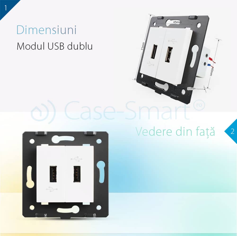 Priza Dubla USB Livolo — imaginea 2