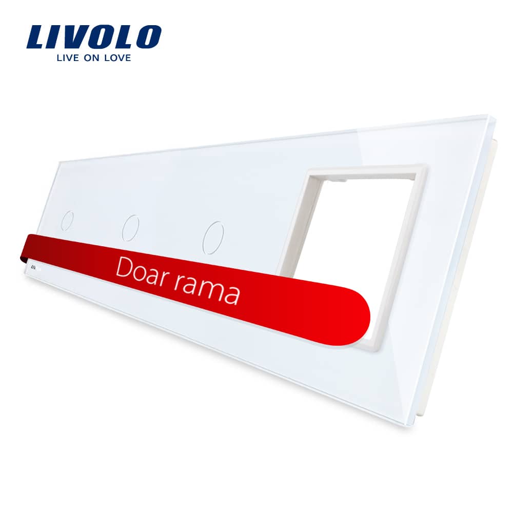 Panou intrerupator simplu+simplu+simplu cu touch + priza LIVOLO din sticla — imaginea 1