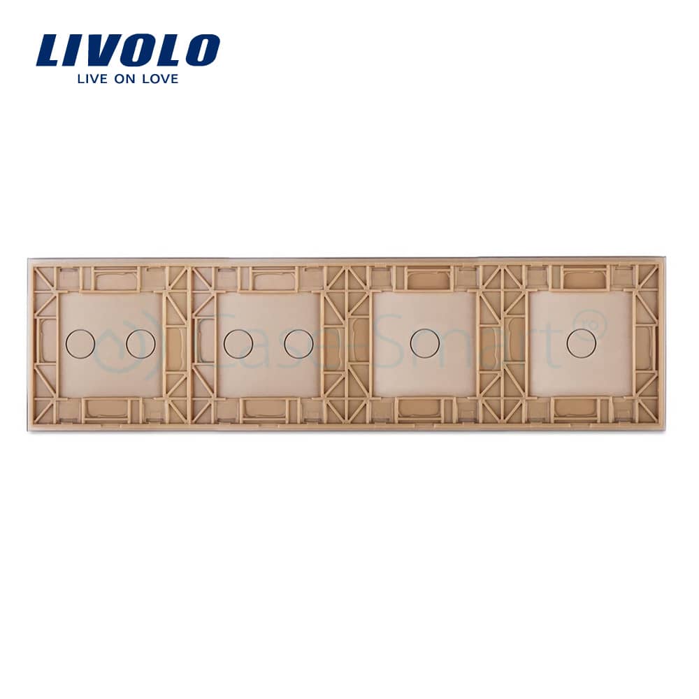 Panou intrerupator simplu+simplu+dublu+dublu cu touch LIVOLO din sticla — imaginea 2