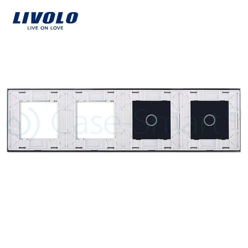 Panou 2 intrerupatoare simple cu touch si 2 prize LIVOLO din sticla — imaginea 2