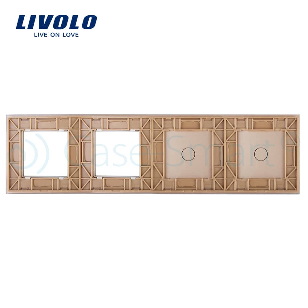 Panou 2 intrerupatoare simple cu touch si 2 prize LIVOLO din sticla — imaginea 2