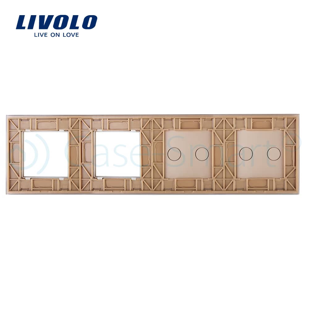 Panou 2 intrerupatoare duble cu touch si 2 prize LIVOLO din sticla — imaginea 2