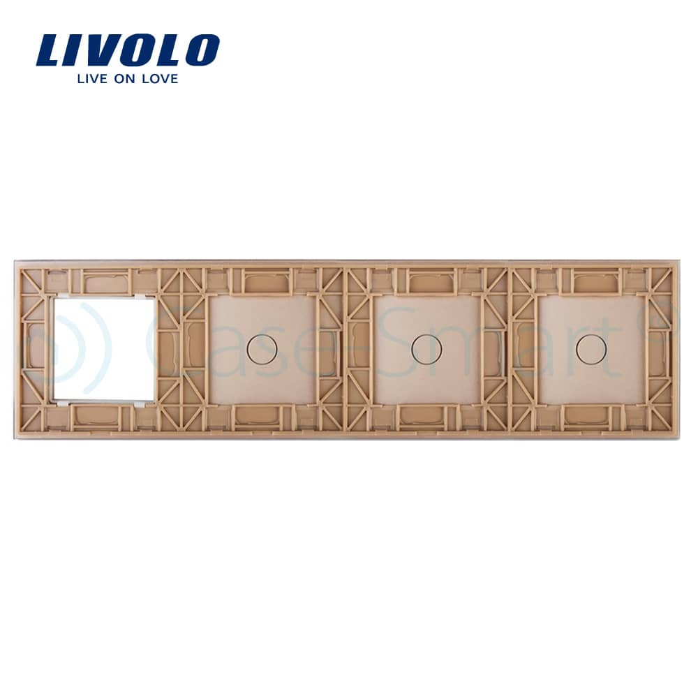 Panou intrerupator simplu+simplu+simplu cu touch + priza LIVOLO din sticla — imaginea 2