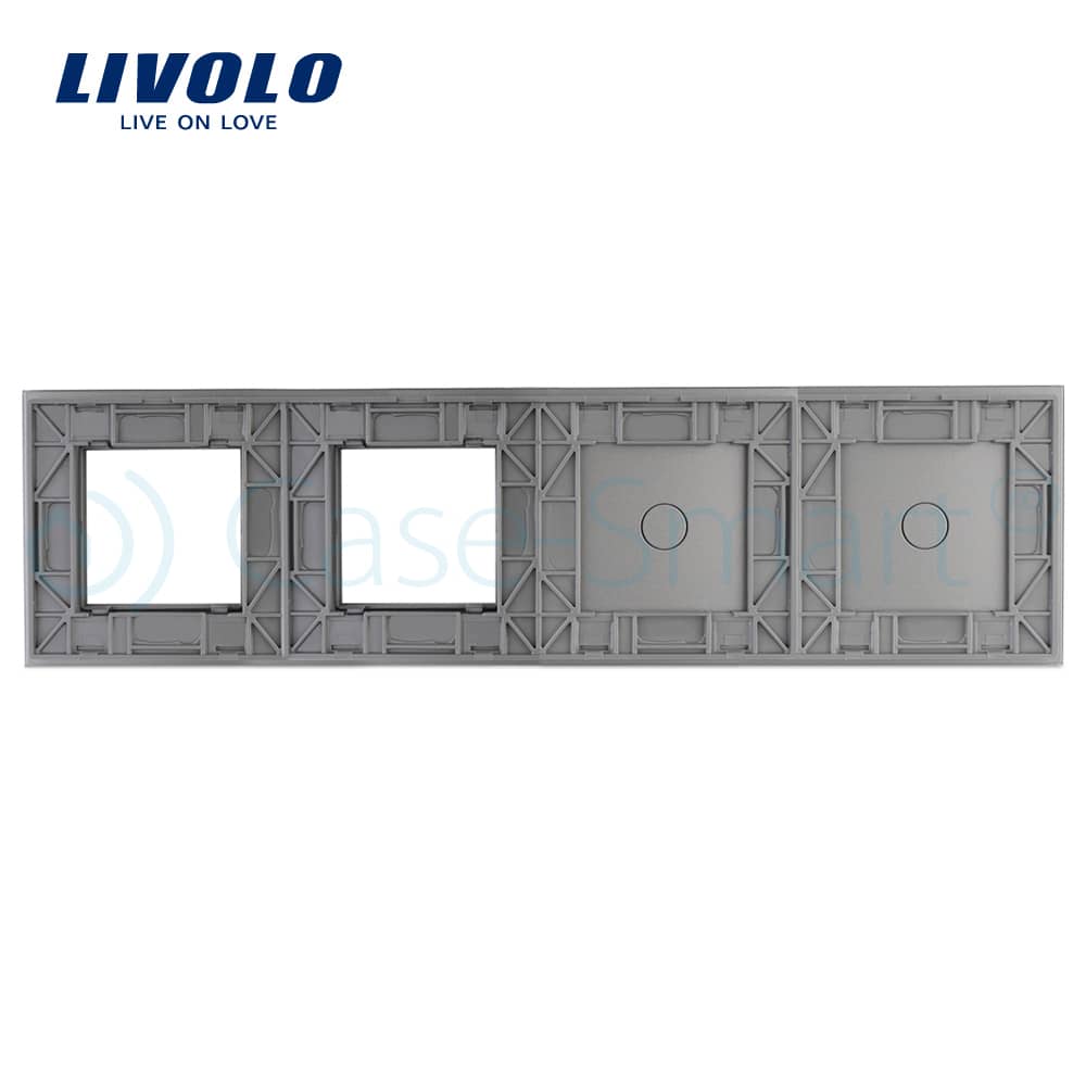 Panou 2 intrerupatoare simple cu touch si 2 prize LIVOLO din sticla — imaginea 2