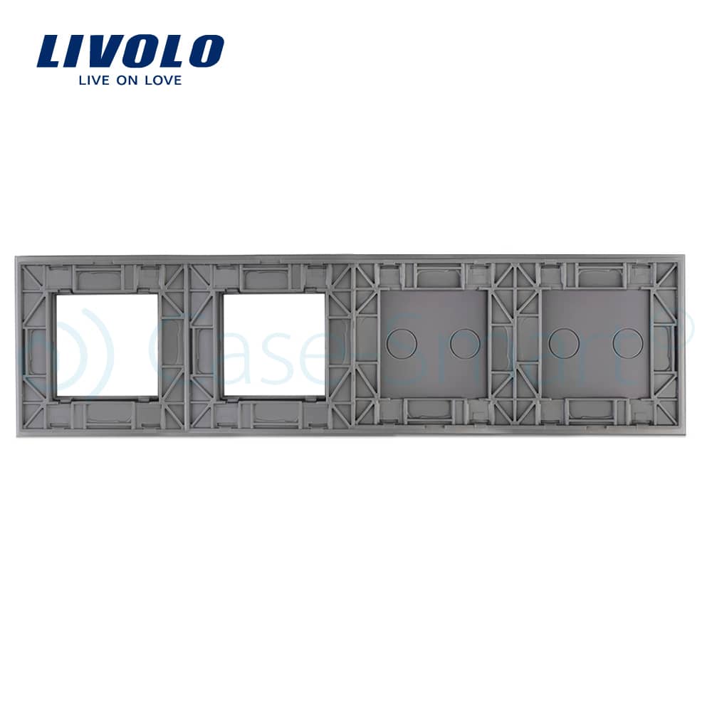 Panou 2 intrerupatoare duble cu touch si 2 prize LIVOLO din sticla — imaginea 2