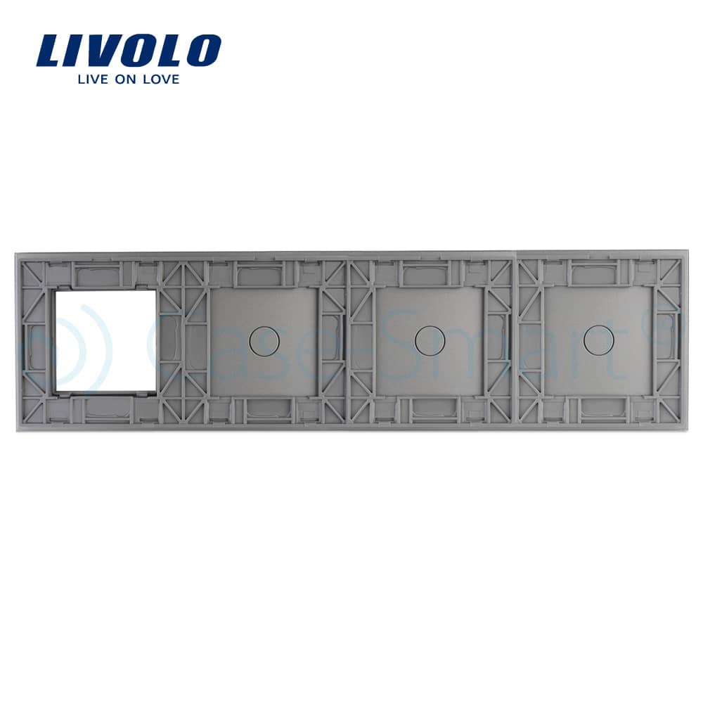 Panou intrerupator simplu+simplu+simplu cu touch + priza LIVOLO din sticla — imaginea 2